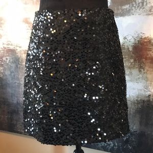 Black sequin skirt